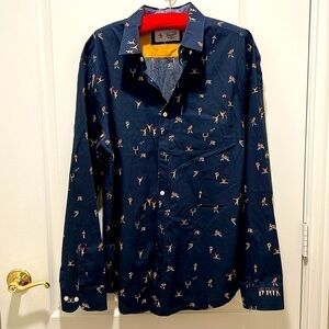 Original penguin football theme blue shirt